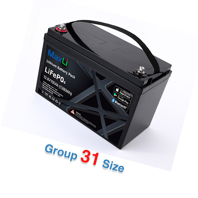 ब्लूटूथ 100Ah 12V लिथियम बैटरी IP65 LiFePO4 समुद्री बैटरी